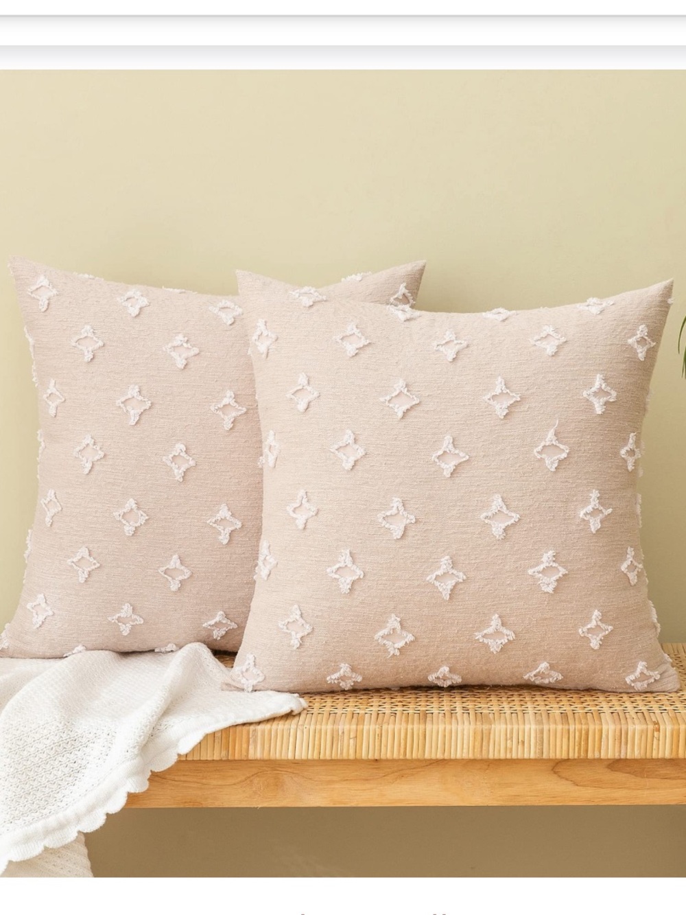 Rhombic Jacquard Pillow Covers SQUARE 18x18 (2-pack)
